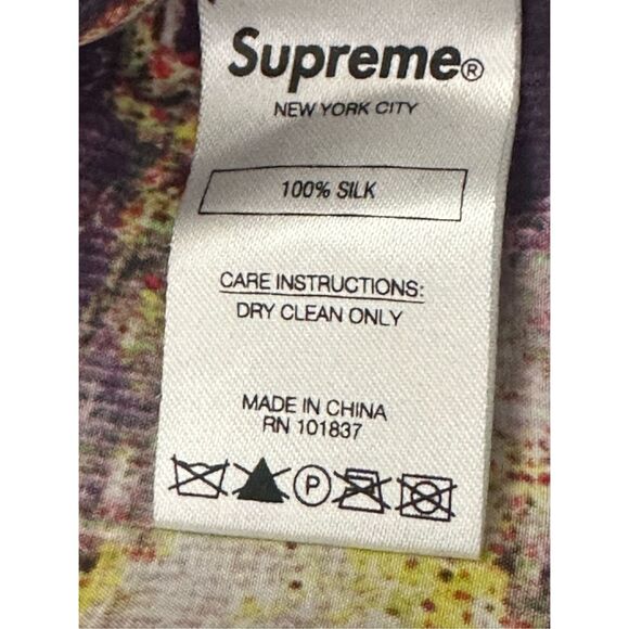SUPREME Marble Silk Shirt Size: L - Picture 6 of 6